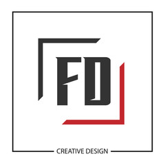 Initial Letter FD Logo Template Design