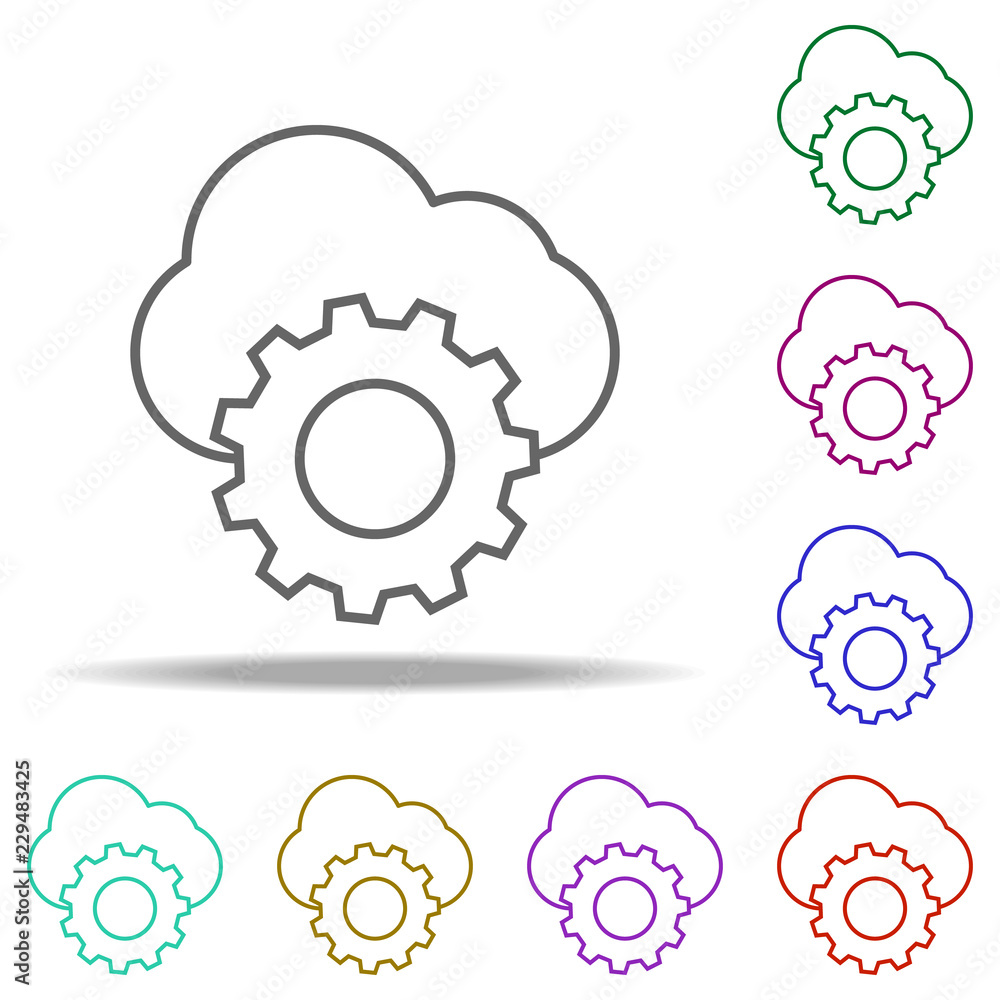 Poster cloud based configuration store icon. elements of business in multi color style icons. simple icon f