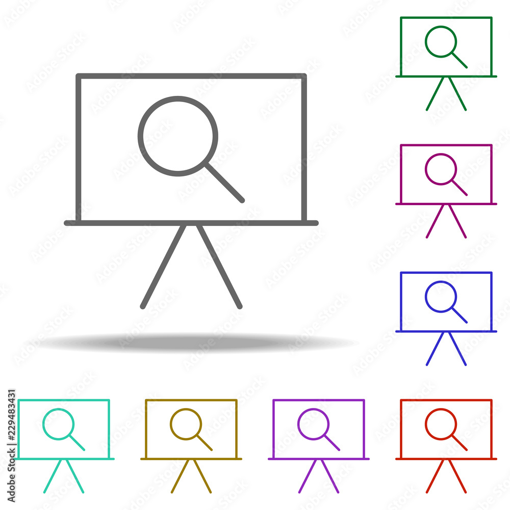 Poster search icon. elements of business in multi color style icons. simple icon for websites, web design, 