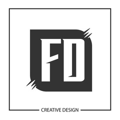 Initial Letter FD Logo Template Design