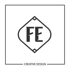 Initial Letter FE Logo Template Design