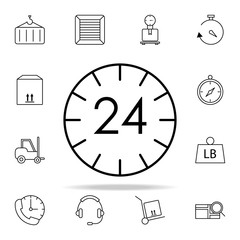 24 7 time icon. logistics icons universal set for web and mobile