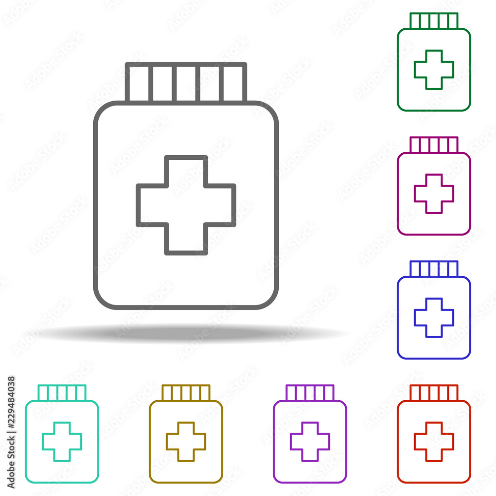 Poster pills icon. elements of medical in multi color style icons. simple icon for websites, web design, mo