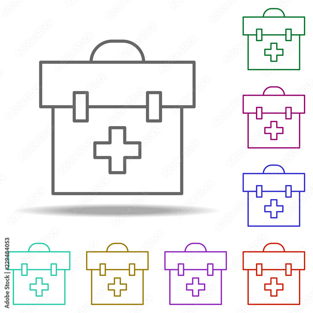Poster first and kit icon. elements of medical in multi color style icons. simple icon for websites, web de