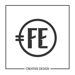 Initial Letter FE Logo Template Design