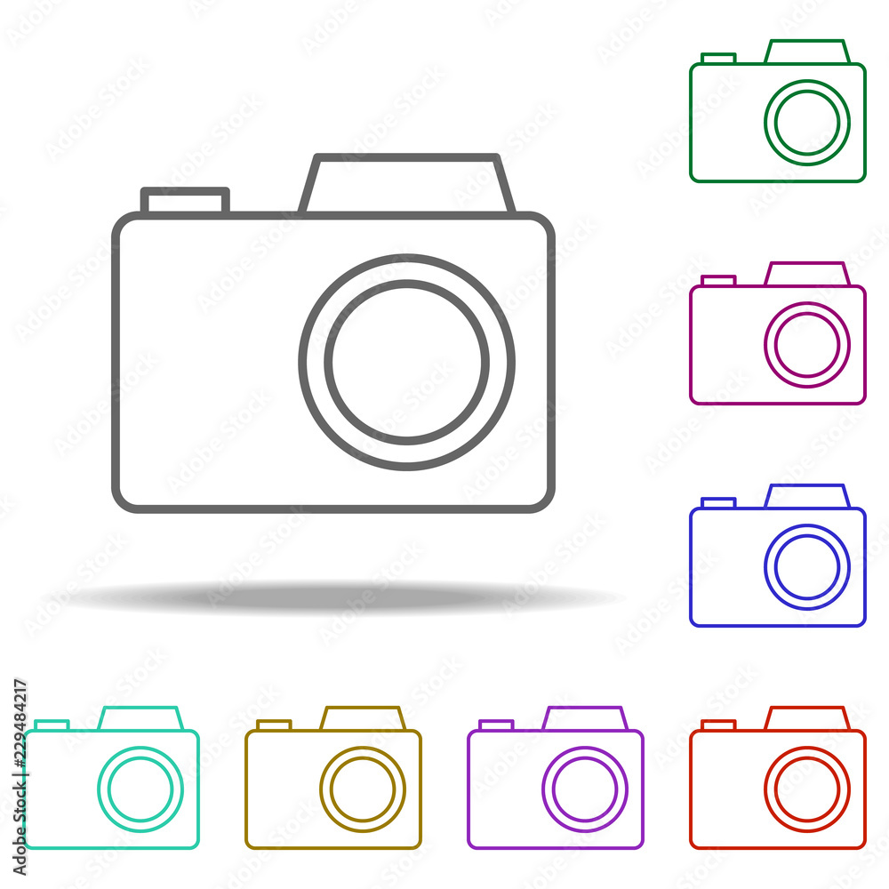 Poster camera icon. elements of photography in multi color style icons. simple icon for websites, web desig
