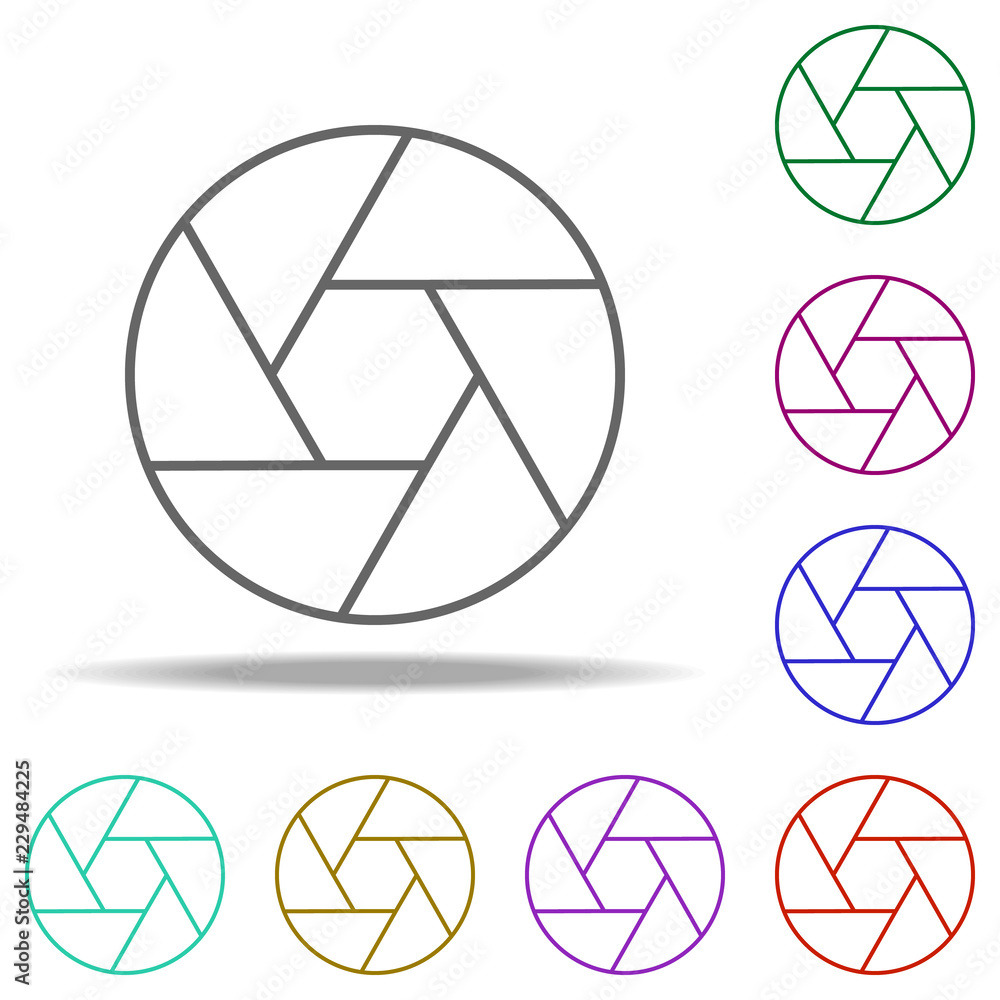 Poster lens icon. elements of photography in multi color style icons. simple icon for websites, web design,