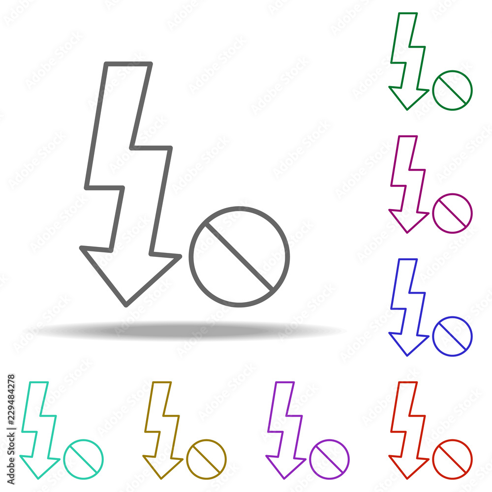 Poster no flash icon. elements of photography in multi color style icons. simple icon for websites, web des