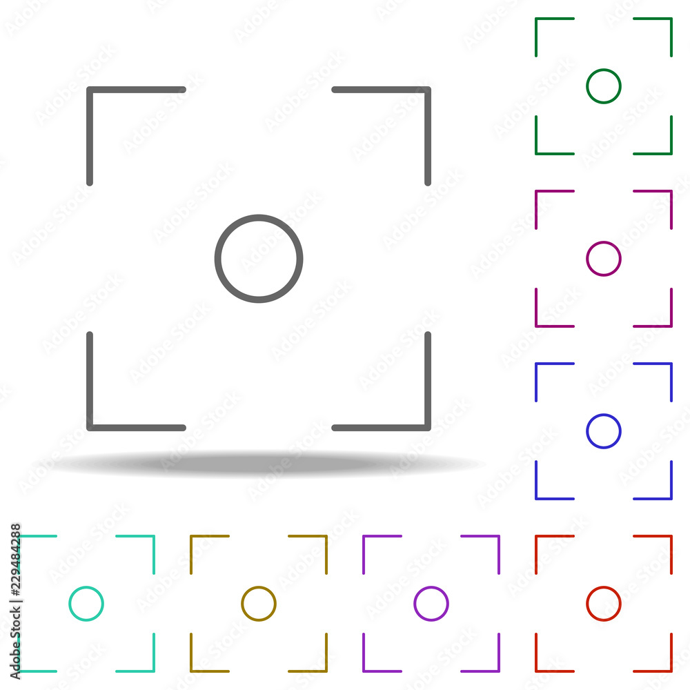 Poster focus icon. elements of photography in multi color style icons. simple icon for websites, web design