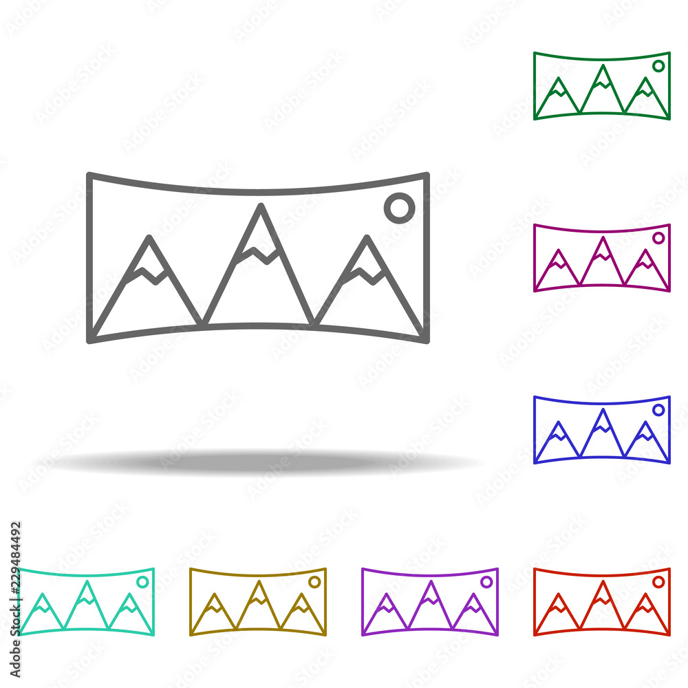 Poster 180 degree photo icon. elements of photography in multi color style icons. simple icon for websites,