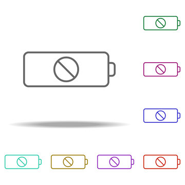no battery icon. Elements of photography in multi color style icons. Simple icon for websites, web design, mobile app, info graphics