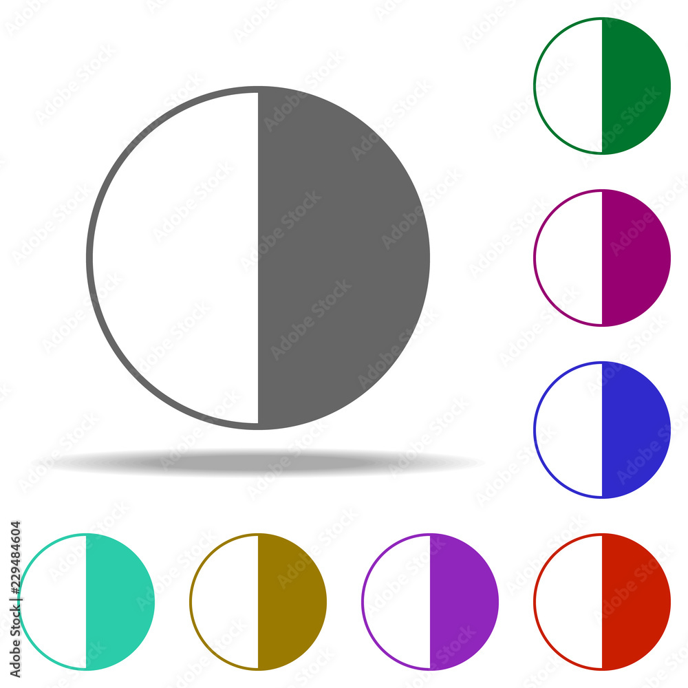 Poster contrast black and white icon. elements of photography in multi color style icons. simple icon for w