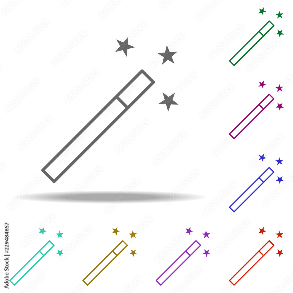 Poster magic wand icon. elements of photography in multi color style icons. simple icon for websites, web d