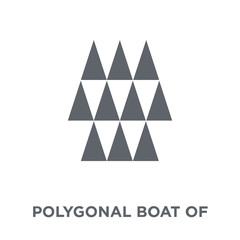 Polygonal boat of small triangles icon from Geometry collection.