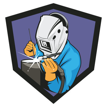 Welder logo illustration on white background