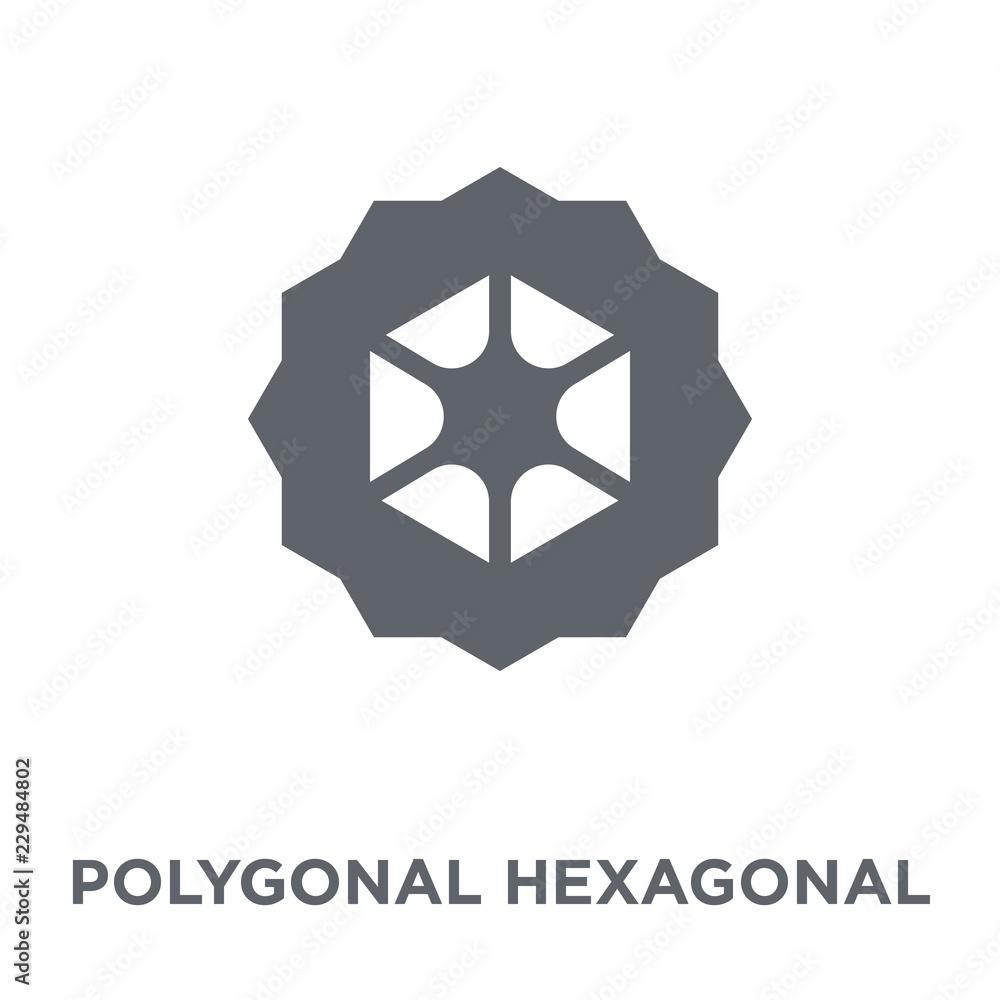 Poster polygonal hexagonal icon from geometry collection.