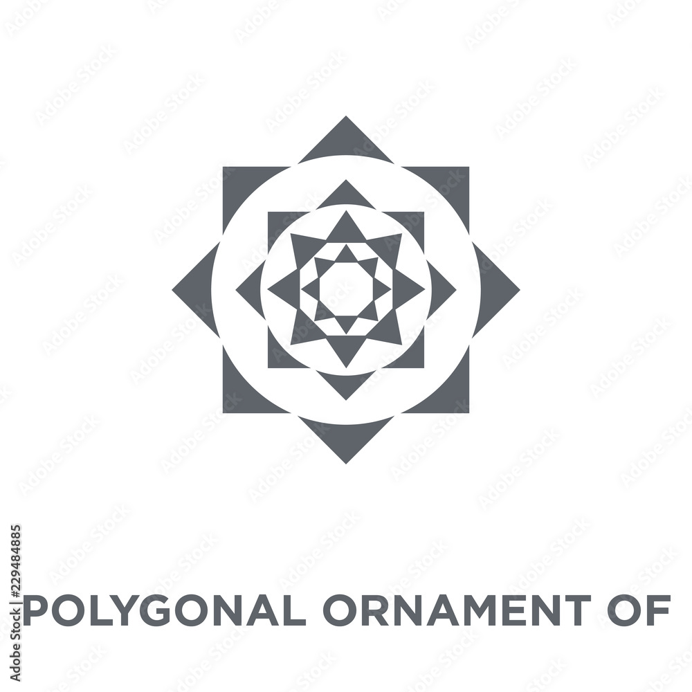 Poster polygonal ornament of hexagons and triangles icon from geometry collection.