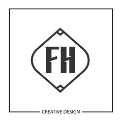 Initial Letter FH Logo Template Design