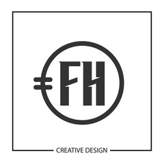 Initial Letter FH Logo Template Design