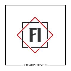 Initial Letter FI Logo Template Design