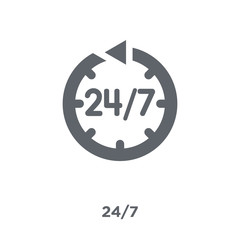 24/7 icon from Time managemnet collection.