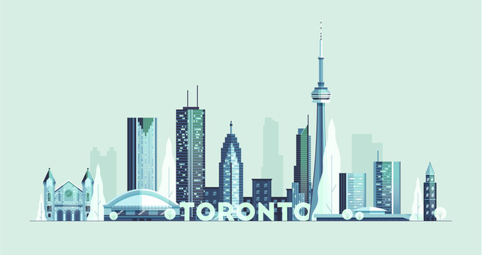 Toronto Skyline Canada Big City Silhouette Vector