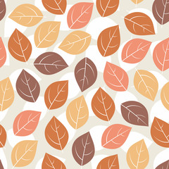 Leaf Foliage Autumn Fall Season Seamless Pattern Repeatable