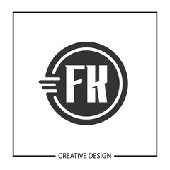 Initial Letter FK Logo Template Design