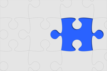 The One Blue Background Puzzle Piece Jigsaw.