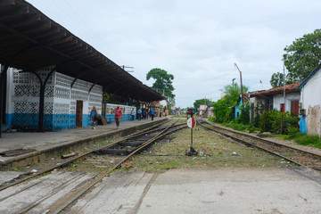 Fototapeta na wymiar the train station in Camaguey, Cuba