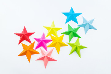 Obraz premium A star made of rainbow-colored paper