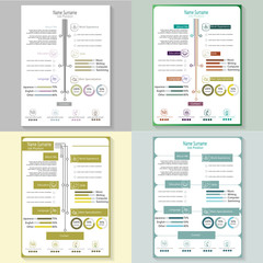 creative modern cv resume with infographic template vector