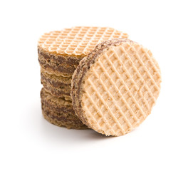 Sweet chocolate wafer biscuits.