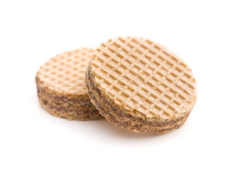 Sweet chocolate wafer biscuits.
