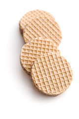 Sweet chocolate wafer biscuits.
