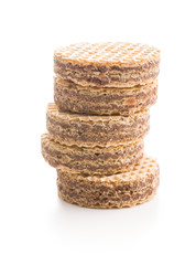 Sweet chocolate wafer biscuits.