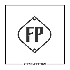 Initial Letter FP Logo Template Design