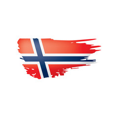 Norway flag, vector illustration on a white background.