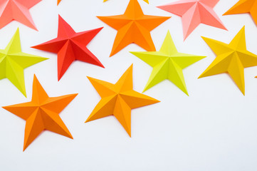 star made of paper the color of red orange yellow