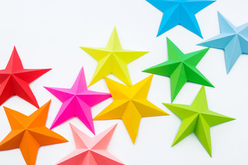 Obraz premium A star made of rainbow-colored paper