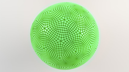 Green sphere on the white surface