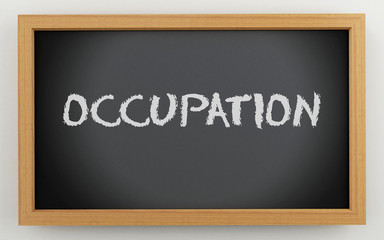 3d chalkboard with Occupation text