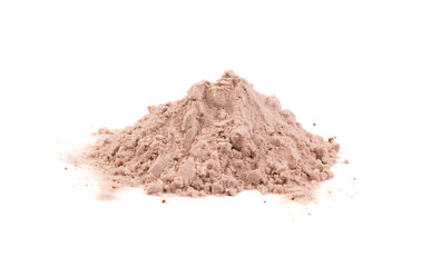 Whey cocoa protein powder for brown fitness shake isolated