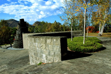 札幌、石山緑地公園の紅葉風景