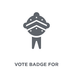 Vote badge for political elections icon from Political collection.