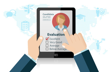 Human Resources Recruitment And Hiring Right Candidate Evaluation Finding Professional Staff Job Search Career Business Internet Technology Concept 