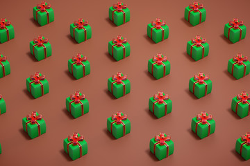 Set of 3d rendering gift boxes with a tape. isolated on colorful background.