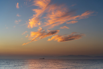 sunset over the sea