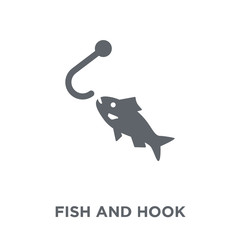 Fish and hook icon from Summer collection.