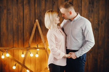 happy couple in holiday spirit